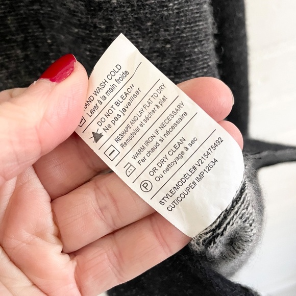 Vince Knit sweater Cashmere Wool Striped Boatneck Pullover Gray M Oversized - Picture 8 of 9